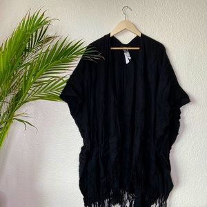 Black Poncho Shawl